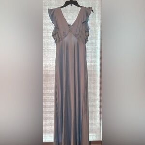 Baby Blue Satin full length beautiful dress